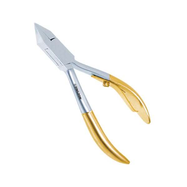 Professional Flat-Side Cutter 4", Box Joint, Single Spring, Half Gold, Stainless Steel