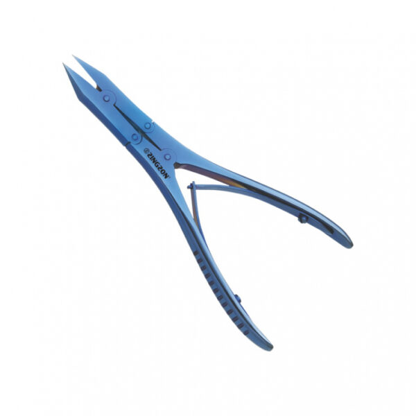 Four Joint Flat-Cutter 15cm, Double Spring, Printed Handle, Blue Titanium, Stainless Steel
