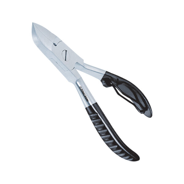 Nail Cutter 4.5", Wire Spring, Printed Handle, Half Black, Stainless Steel